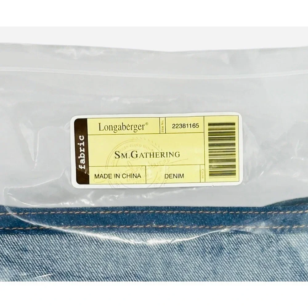 Longaberger SMALL GATHERING Fabric Liner Only Blue Denim New